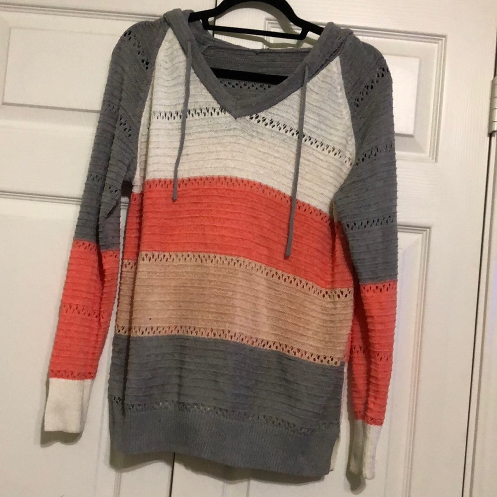Color Block All-Season Knit Hoodie